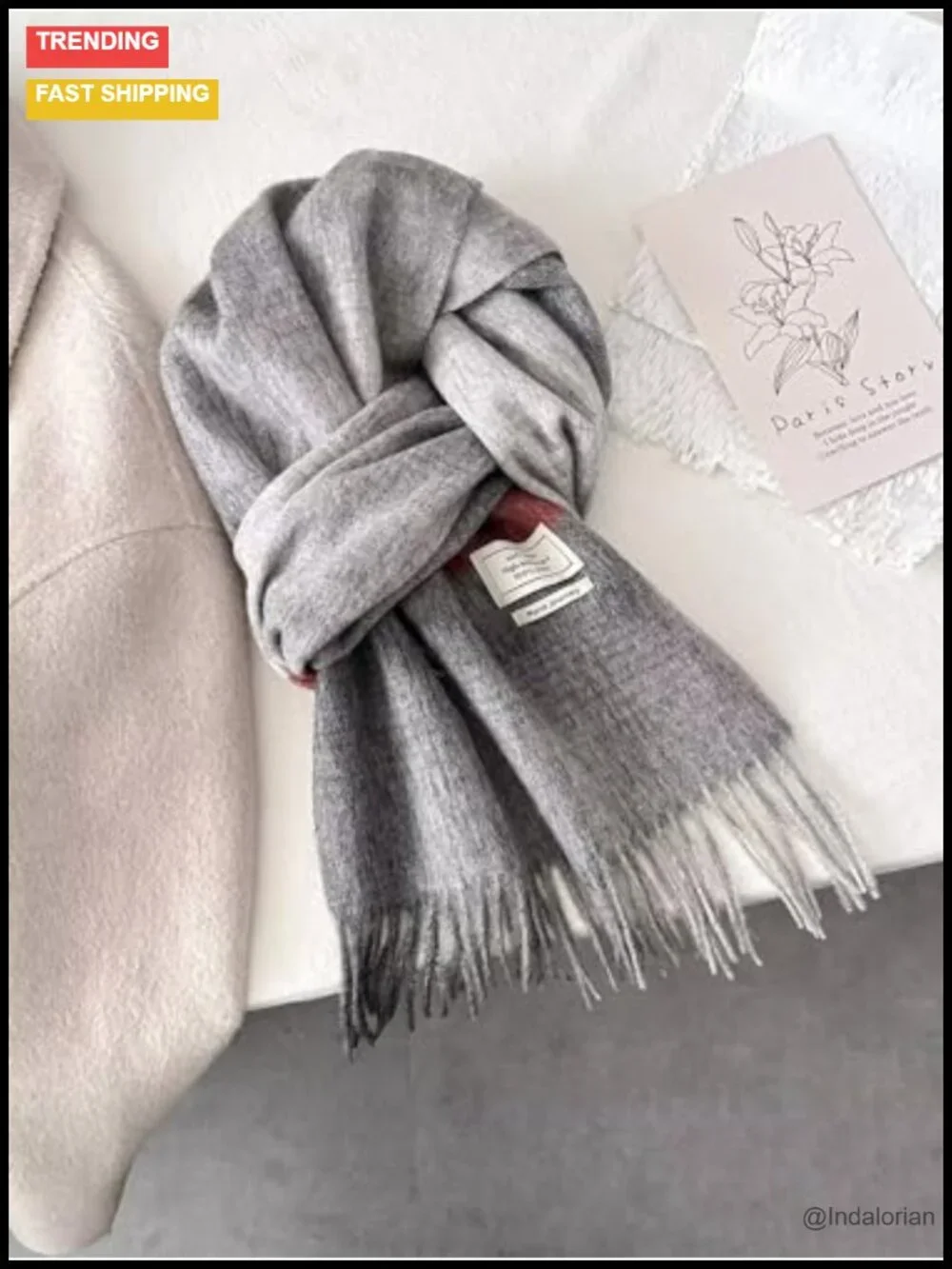 Australian Wool Scarf, Knitted Soft Warm Neckwear for Women and Men